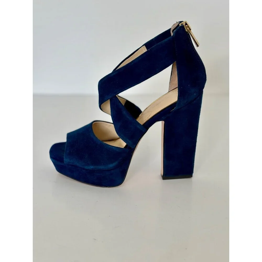Jessica Simpson Heels 51/2 Suede Platform Chunky Block Y2K Night Out Studio 54 - Picture 10 of 15